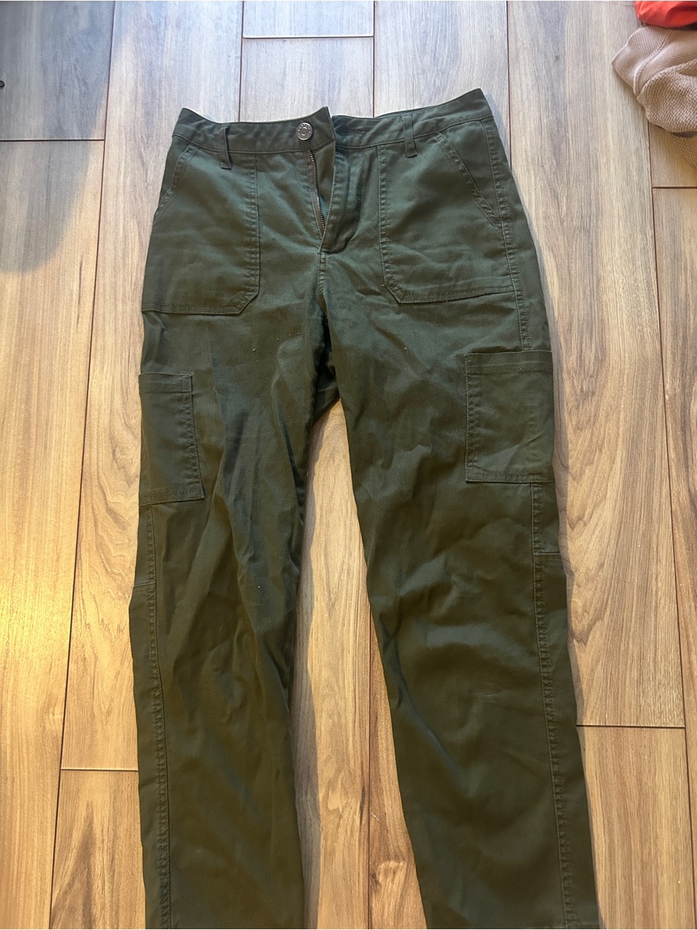 Garage Olive Green Cargo Pants with Patch Pockets